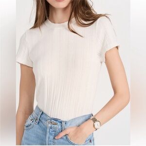 Re/Done Pointelle Baby Tee